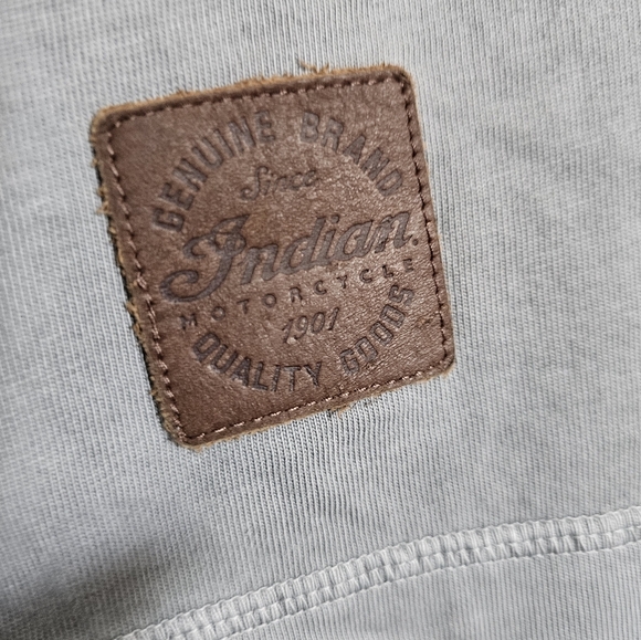 Infian Motorcycle Gray Logo Short Sleeve Tee with Crew Neck - Picture 4 of 4